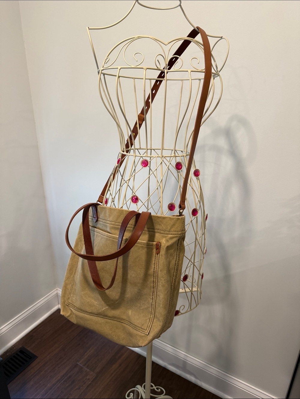 Madewell Transport Tote Bag with Brown Leather Straps